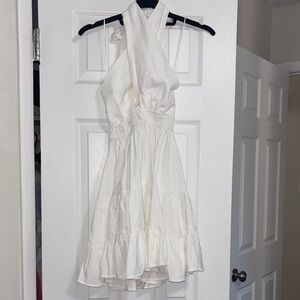 Elegant White Halter Dress